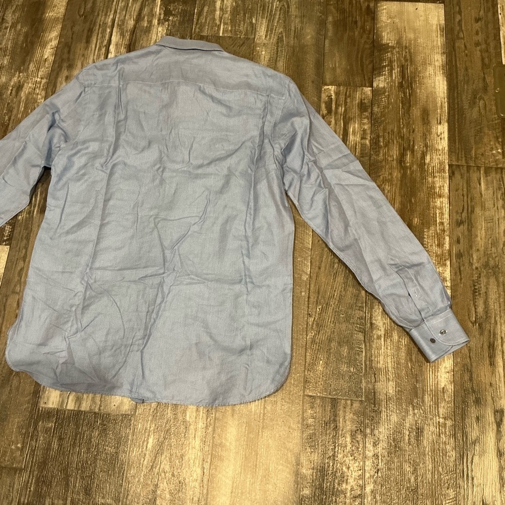 Giorgio Armani Light Blue and White Pattern Dress Shirt Size 42/16.5 - Picture 9 of 12
